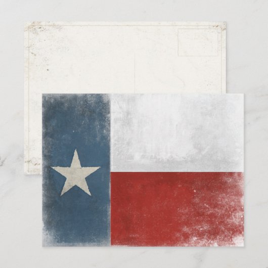 Briefkaart met  druk op de Texas vlag (Voorkant / Achterkant)