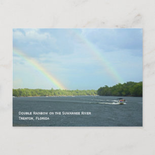 Briefkaart met dubbele regenboog