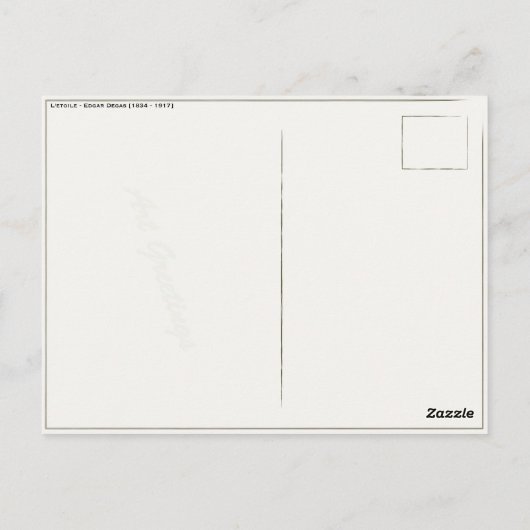 Briefkaart met Edgar Degas schilderen (Achterkant)