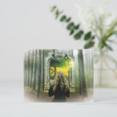 briefkaart met een betoverend bosbestand (Staand voorkant)