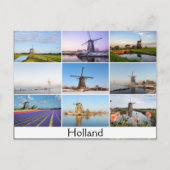 Briefkaart met een collage van windmolens in Neder (Voorkant)