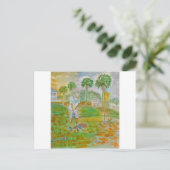 Briefkaart met een postzegel op het achtereind van (Staand voorkant)