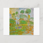 Briefkaart met een postzegel op het achtereind van (Voorkant)