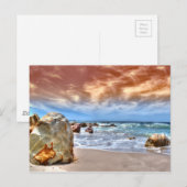 Briefkaart met een prachtige strandscène (Voorkant / Achterkant)