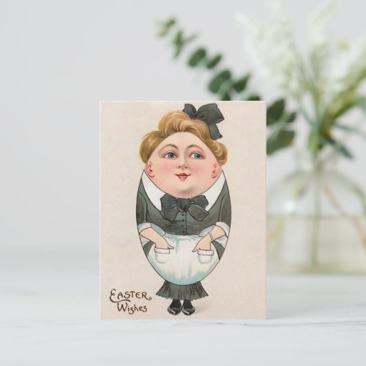  Briefkaart met eiermazen bij Pasen (Staand voorkant)