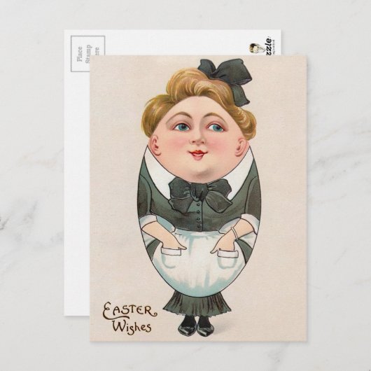  Briefkaart met eiermazen bij Pasen (Voorkant / Achterkant)