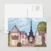 Briefkaart met Eiffeltoren in Parijs (Voorkant / Achterkant)