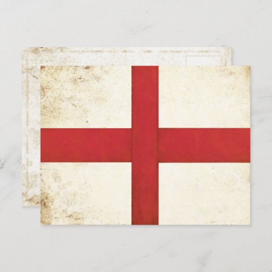 Briefkaart met Engelse vlag in Dirty Old Style (Voorkant / Achterkant)