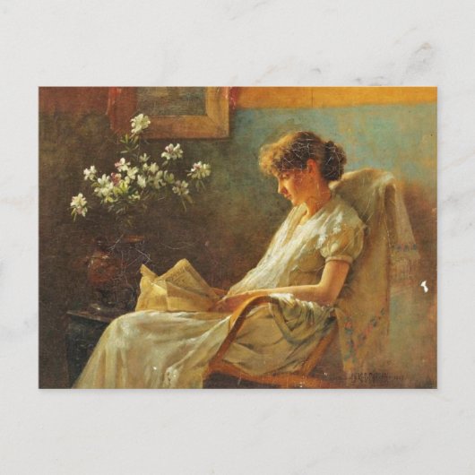 Briefkaart met Eva Dora Cowdery Painting (Voorkant)