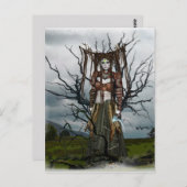 briefkaart met fantasievaardigers heks (Voorkant / Achterkant)