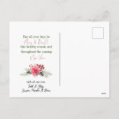 Briefkaart met feestdag in Poinsettia (Achterkant)