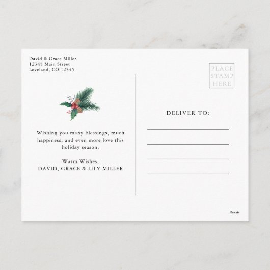 Briefkaart met feestdag voor feestdagen met feestd (Achterkant)