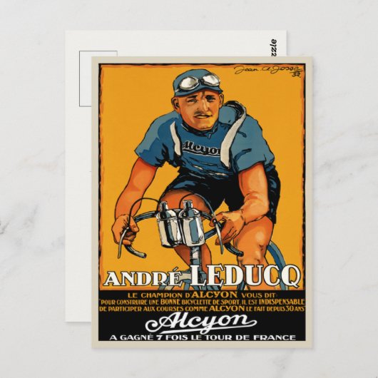 Briefkaart met  fiets Poster print (Voorkant / Achterkant)