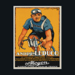 Briefkaart met  fiets Poster print<br><div class="desc">briefkaart met adverteren poster voor "Andre Leducq Alcyon Bicycle Poster" uit 1932. De Alcyon was een Franse fiets-, auto- en motorfietsfabrikant tussen 1890 en 1957, waaronder het winnen van de Tour de France 6 keer. We wijzigen en voegen zowel tekst als kleuren, evenals grootte en plaatsing toe, allemaal op aanvraag....</div>