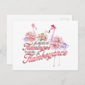 Briefkaart met flamboyante flamingos (Voorkant / Achterkant)