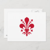 Briefkaart met Florentijnse vlag, Italië (Voorkant / Achterkant)