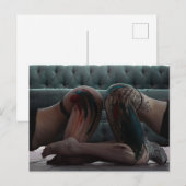 Briefkaart met foto's van geverfde dames (Voorkant / Achterkant)