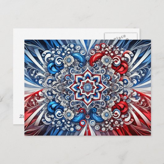 Briefkaart met Franse kleuren Design (Voorkant / Achterkant)