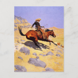 Briefkaart met frederic Remington-schilderingen