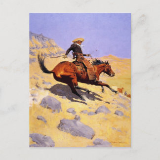 Briefkaart met frederic Remington-schilderingen