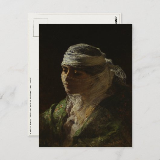 Briefkaart met Frederick Arthur Bridgman schilderi (Voorkant / Achterkant)