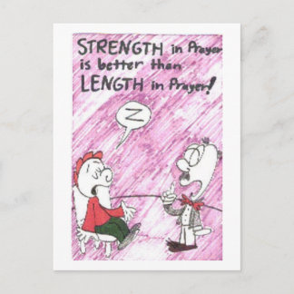 Briefkaart met geanimeerde kerkelijke gezegden