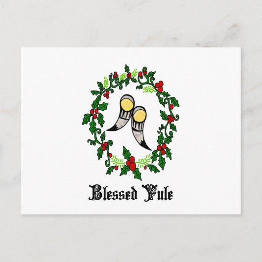 Briefkaart met gebluste Norse Yule (Voorkant)