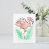 Briefkaart met gefragmenteerd Flamingo (Staand voorkant)