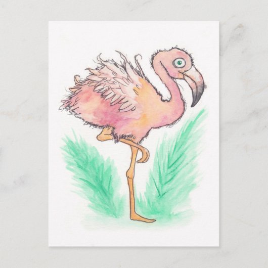 Briefkaart met gefragmenteerd Flamingo (Voorkant)