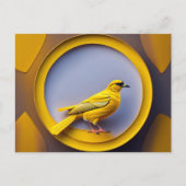 Briefkaart met Gele zwarte vogel (Voorkant)