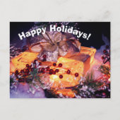 Briefkaart met Gold Bow-kerstfeestdag (Voorkant)