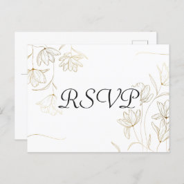 Briefkaart met Gold Flower RSVP-kaart