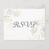 Briefkaart met Gold Flower RSVP-kaart (Voorkant)