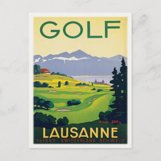 Briefkaart met  Golf-Poster afdrukken (Voorkant)