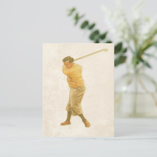 Briefkaart met  Golfspeler (Staand voorkant)
