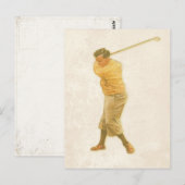 Briefkaart met  Golfspeler (Voorkant / Achterkant)
