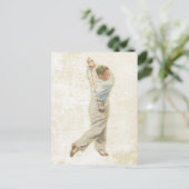 Briefkaart met Golfspeler (Staand voorkant)