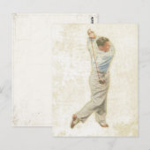 Briefkaart met Golfspeler (Voorkant / Achterkant)