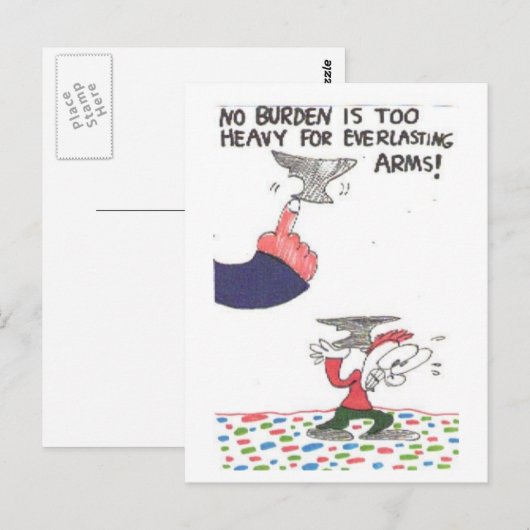 Briefkaart met grappige kerkborden, geanimeerd (Voorkant / Achterkant)