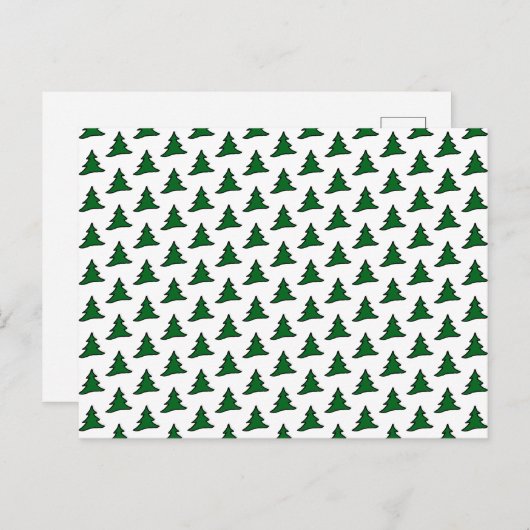  Briefkaart met groene kerstbomen (Voorkant / Achterkant)