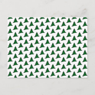  Briefkaart met groene kerstbomen