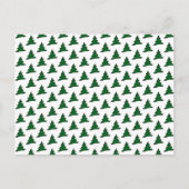  Briefkaart met groene kerstbomen (Voorkant)