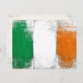 Briefkaart met Grungy  Ierse vlag (Voorkant / Achterkant)
