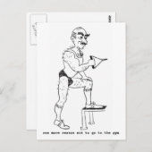 briefkaart met handgetekende karikatuur (Voorkant / Achterkant)