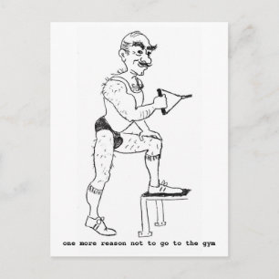 briefkaart met handgetekende karikatuur