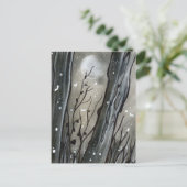 Briefkaart met haunted Forest Moon Halloween (Staand voorkant)