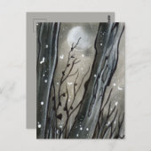 Briefkaart met haunted Forest Moon Halloween (Voorkant / Achterkant)