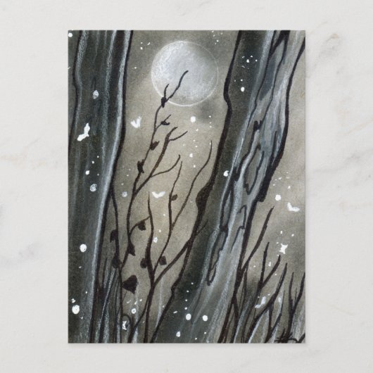 Briefkaart met haunted Forest Moon Halloween (Voorkant)