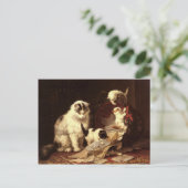 Briefkaart met Henriette Ronner-Knip schilderen (Staand voorkant)