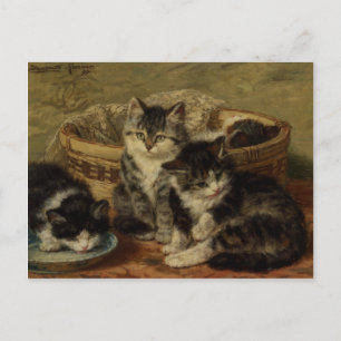 Briefkaart met Henriette Ronner-Knip schilderen